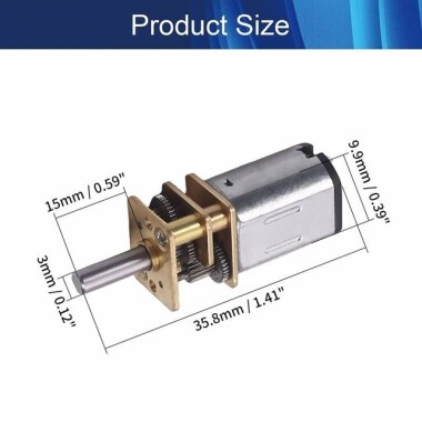 GA12-N20 12V 1200RPM Mikro DC Metal Dişli Redüktörlü Motor - 2