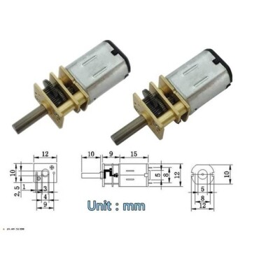 GA12-N20 12V 300RPM Mikro DC Redüktörlü Motor Kablolu Encoder - 3