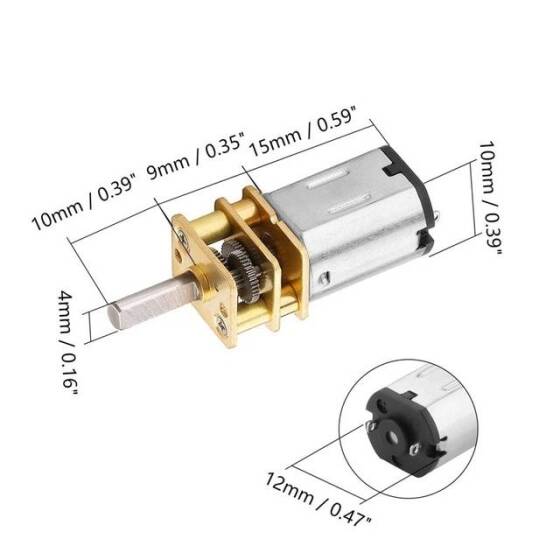 GA12-N20 3V 15RPM Mikro DC Redüktörlü Motor Kablolu Enkoder - 2