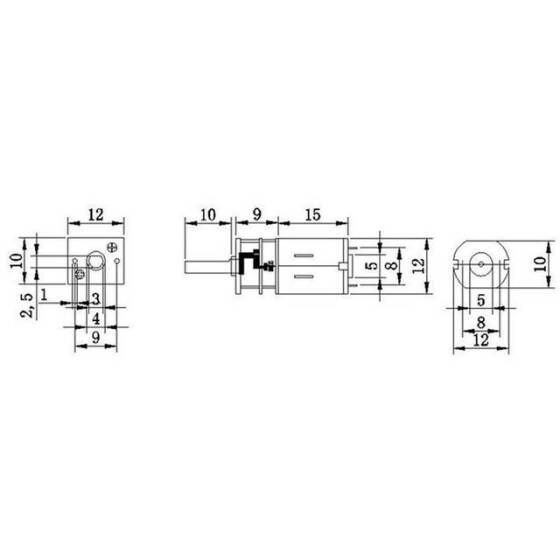 GA12-N20 3V 15RPM Mikro DC Redüktörlü Motor Kablolu Enkoder - 5