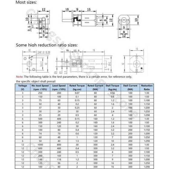 GA12-N20 3V 25RPM Mikro DC Metal Dişli Redüktörlü Motor - 2