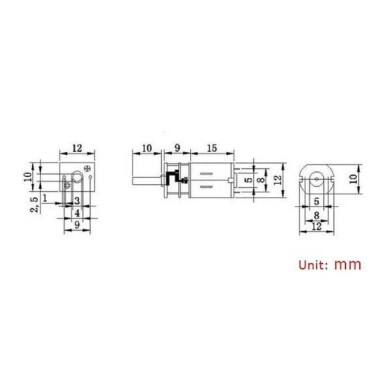 GA12-N20 3V 35RPM Mikro DC Metal Dişli Redüktörlü Motor - 3