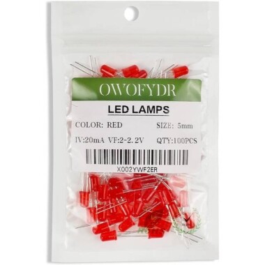 Geniş Açılı 2V 20mA 5mm Şeffaf Kırmızı+Yeşil Çift Renk Led CA 28mm Bacak Uzunluğu - 5