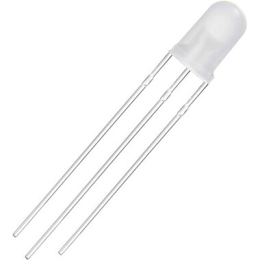 Geniş Açılı 2V 20mA 5mm Şeffaf Kırmızı+Yeşil Çift Renk Led CC 28mm Bacak Uzunluğu - 5