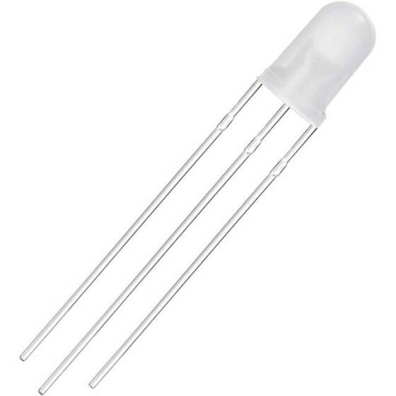 Geniş Açılı 2V 20mA 5mm Şeffaf Kırmızı+Yeşil Çift Renk Led CC 28mm Bacak Uzunluğu - 5