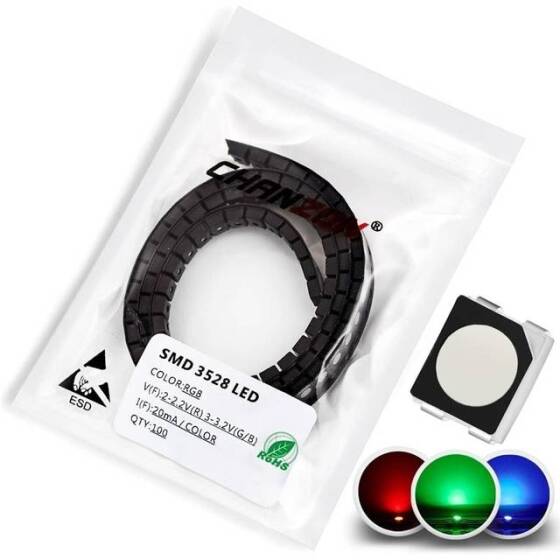 Geniş Açılı 3528 (1210) RGB CC SMD LED (Beyaz Panel) - 1
