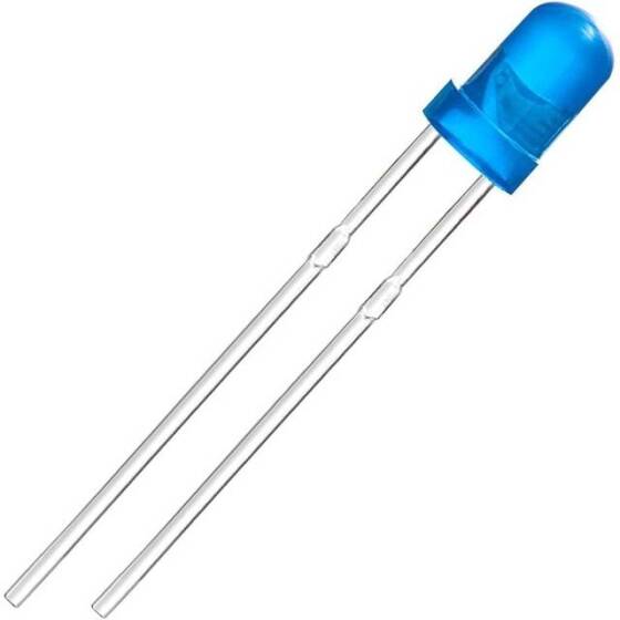 Geniş Açılı 3V 20mA 234 Mavi Dikdörtgen Led 28mm Bacak Uzunluğu - 4