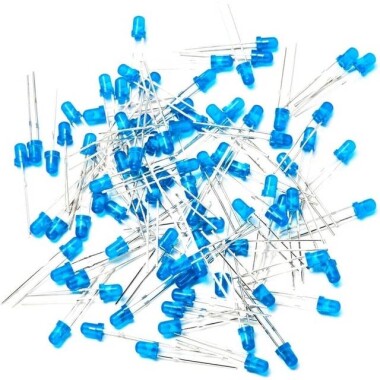 Geniş Açılı 3V 20mA 234 Mavi Dikdörtgen Led 28mm Bacak Uzunluğu - 5