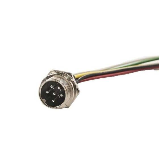 GX-16 6 Pin Kablolu Mike Konnektör - Erkek - 1