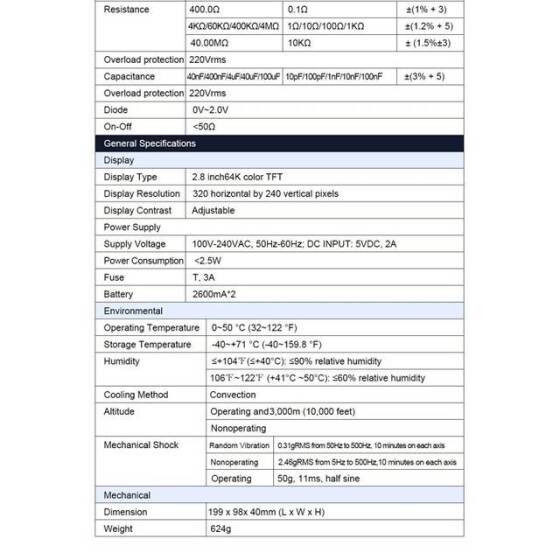 Hantek 2D42 40Mhz 2CH Osiloskop + Dalga Jeneratörü + Multimetre US Fişli Pilli - 3