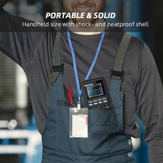 Hantek 2D72 70Mhz 2CH Osiloskop + Dalga Jeneratörü + Multimetre US Fişli Pilli - 5