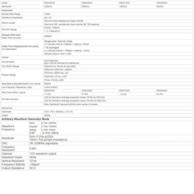 Hantek DSO4254C 250MHz 4CH Depolama Osiloskopu-Sinyal Kaynağı UK Fişli - 4