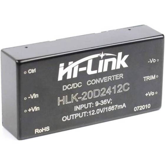 HLK-20D2412C DC-DC 9-38V / 12V Güç Kaynağı Modülü - 1