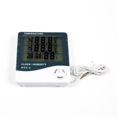 HTC-2 Termohigrometre Tek Sıcaklık Çalar Saatli - Pilli - 3