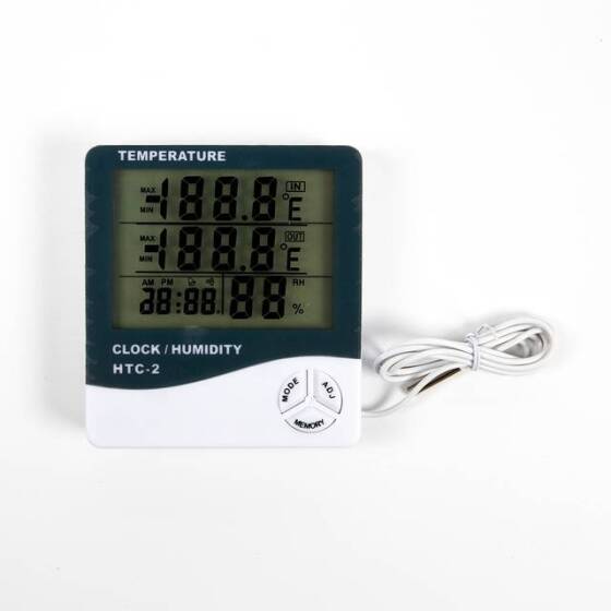 HTC-2 Termohigrometre Tek Sıcaklık Çalar Saatli - Pilli - 4