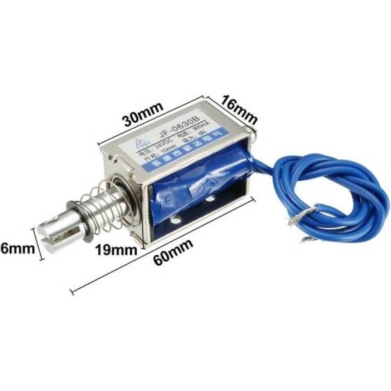 JF-0630B 6V DC 6N 10mm Geçirgen Elektromıknatıs Kilit - 2