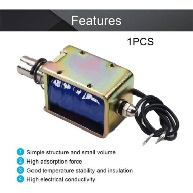 JF-1040B 12V DC 25N 10mm İtme-Çekme Geçirgen Elektromıknatıs Kilit - 3