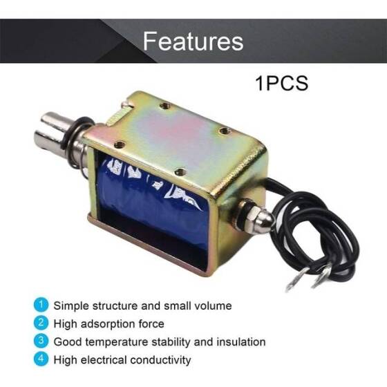 JF-1040B 6V DC 25N 10mm İtme-Çekme Geçirgen Elektromıknatıs Kilit - 3