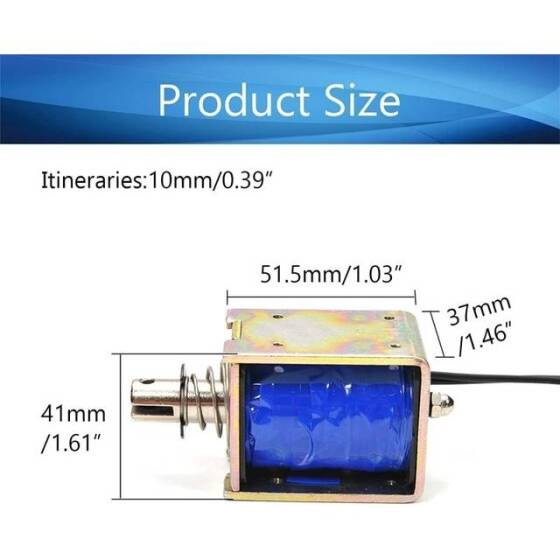 JF-1250B 12V DC 60N 10mm Geçirgen Elektromıknatıs Kilit - 2