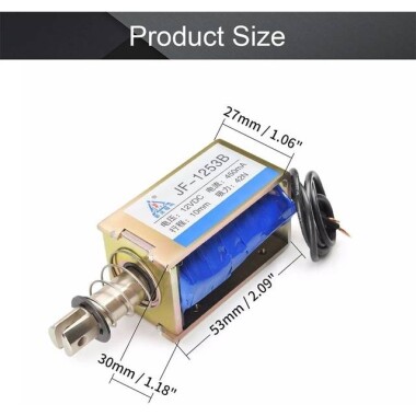 JF-1253B 12V DC 42N 10mm İtme-Çekme Geçirgen Elektromıknatıs Kilit - 2