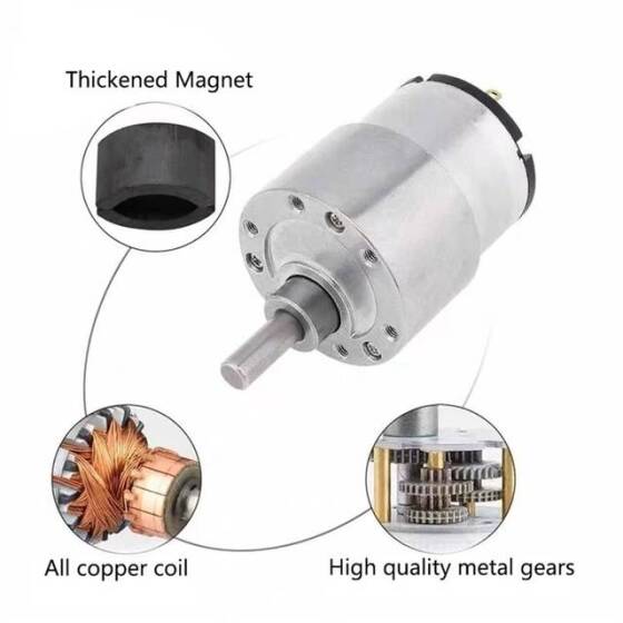 JGB37-520 DC 6V 600RPM Minyatür İleri ve Geri Fırçalı DC Hız Düşürücü Motor - 2