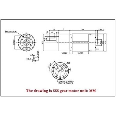 JGB37-555 DC 24V 19RPM Yüksek Torklu Düşük Hızlı İleri ve Geri Redüktörlü Motor - 3