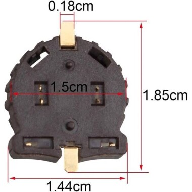 Kahverengi CR1220PCB Tipi Pil Tutucu Altın Ayak - 5