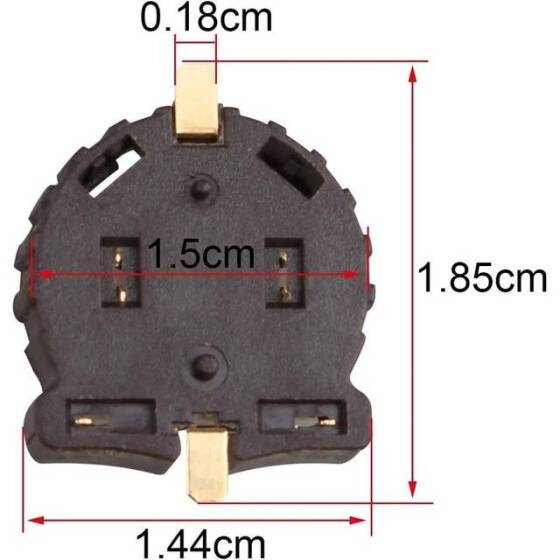 Kahverengi CR1220PCB Tipi Pil Tutucu Altın Ayak - 5
