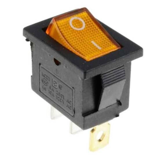 KCD1-1 Sarı Işıklı On/Off Anahtar 3 Pin - 1