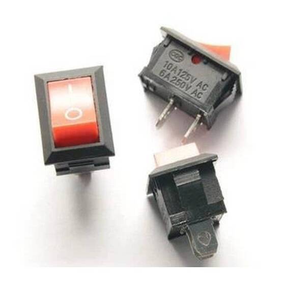 KCD1-101 Işıksız On-Off Anahtar Siyah 6A 250V 2 Pinli - 1