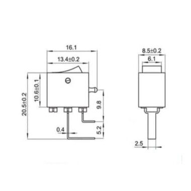 KCD11 Mini On-Off Anahtar PCB Tip - Siyah - 4