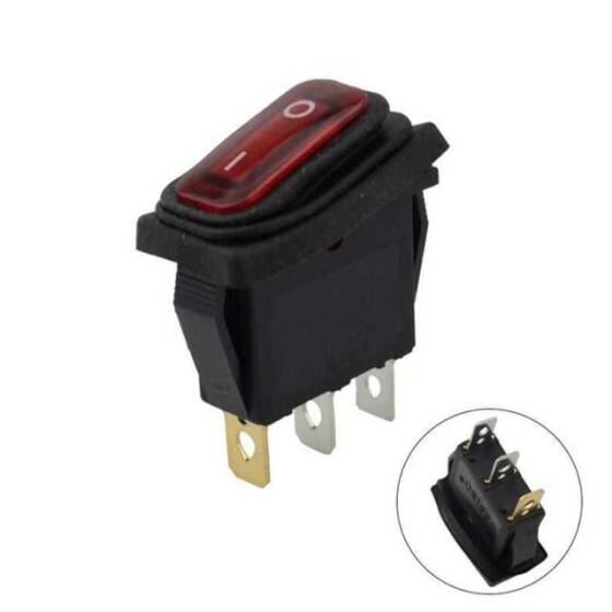 KCD3 15A Su Geçirmez Kırmızı Işıklı ON-OFF Anahtar - 1