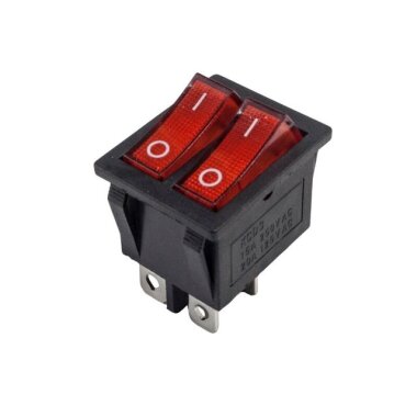 KCD4 İkili Işıksız ON-OFF Switch 4 Pin - Kırmızı - Görsu Elektronik