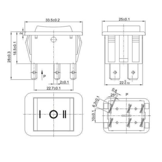KCD4 ON-OFF-ON Anahtar 6 Pin - 2