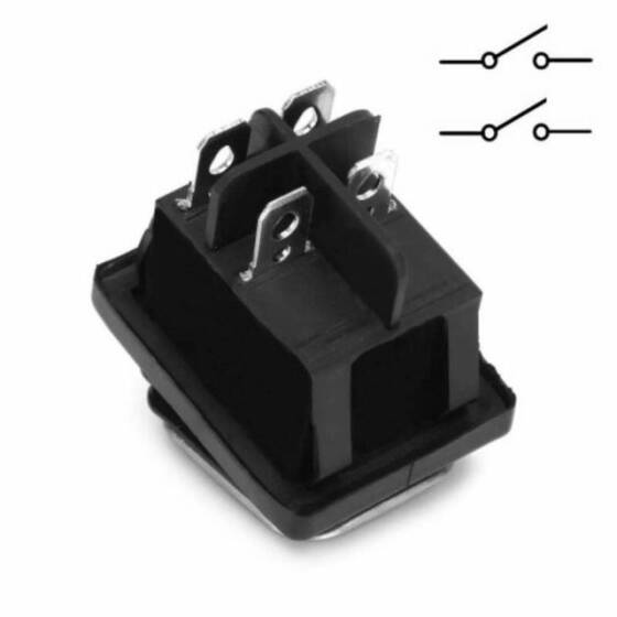 KCD4 Su Geçirmez 20A Işıklı ON-OFF Anahtar 4 Pin - Mavi - 3