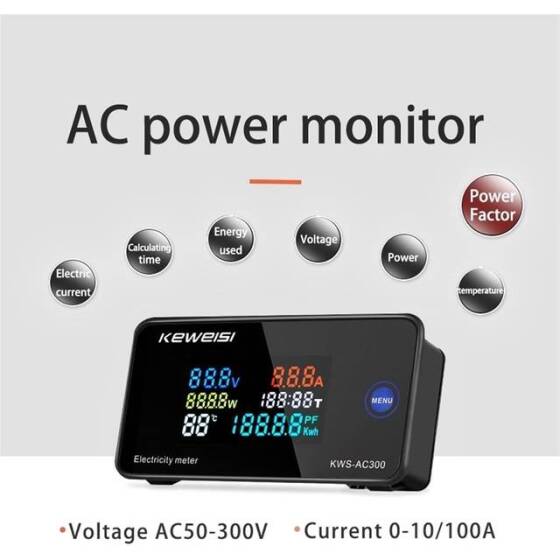 KEWEISI KWS-AC300-100A Dijital Elektrik Sayacı Voltmetre Ampermetre Ölçümü Close CT - 5