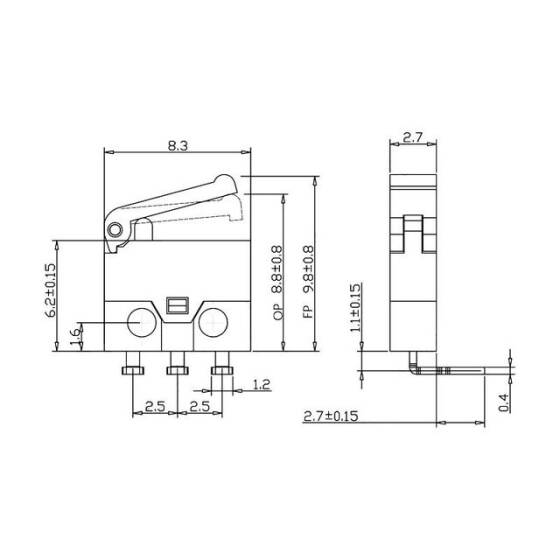 KFC-W-13W Micro Switch 3 Pin - 2