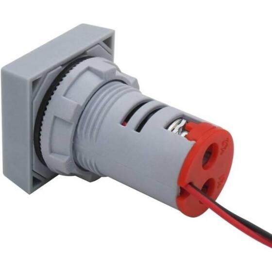 Kırmızı 0-100A 22mm AD16-22FSA Kare Kapaklı Trafolu LED Ampermetre - 4