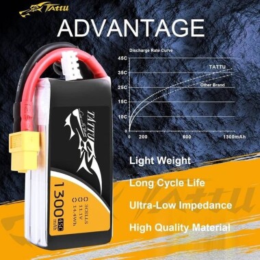 Kırmızı 1300MAH 2 S 7.4 V 25C Yüksek Güç Yüksek Kaliteli Model Uçak LIPO Pil XT60 Dişi - 3