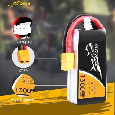 Kırmızı 1300MAH 3 S 11.1 V 25C Yüksek Güç Yüksek Kaliteli Model Uçak LIPO Pil XT60 Dişi - 3