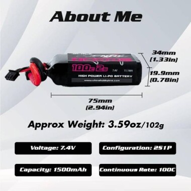 Kırmızı 1500MAH 2 S 7.4 V 25C Yüksek Güç Yüksek Kaliteli Model Uçak LIPO Pil XT60 Dişi - 3