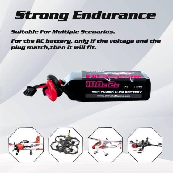 Kırmızı 1500MAH 2 S 7.4 V 25C Yüksek Güç Yüksek Kaliteli Model Uçak LIPO Pil XT60 Dişi - 5