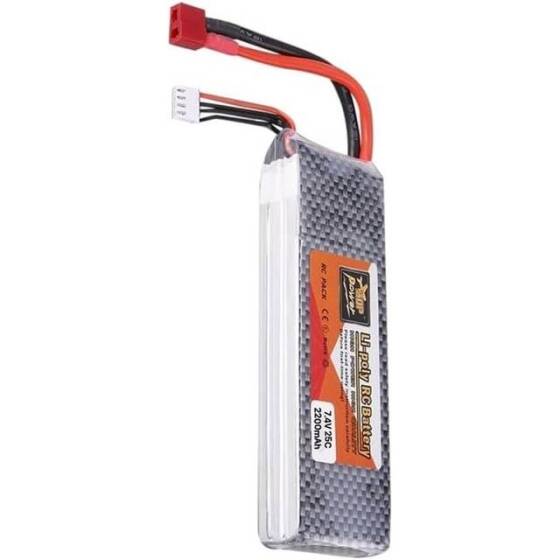 Kırmızı 2200MAH 2 S 7.4 V 25C Yüksek Güç Yüksek Kaliteli Model Uçak LIPO Pil JST Dişi - 3