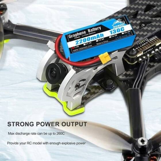 Kırmızı 2200MAH 2 S 7.4 V 35C Yüksek Güç Yüksek Kaliteli Model Uçak LIPO Pil JST Dişi - 5