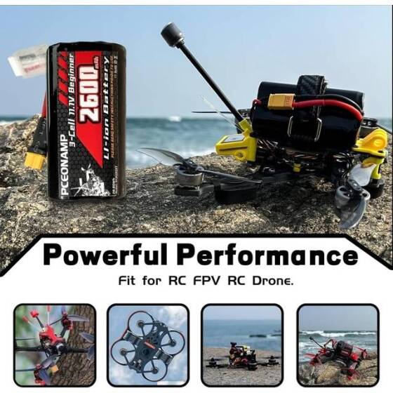 Kırmızı 2600MAH 3 S 11.1 V 25C Yüksek Güç Yüksek Kaliteli Model Uçak LIPO Pil JST Dişi - 5