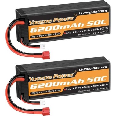 Kırmızı 3300MAH 2 S 7.4 V 25C Yüksek Güç Yüksek Kaliteli Model Uçak LIPO Pil JST Dişi - 1