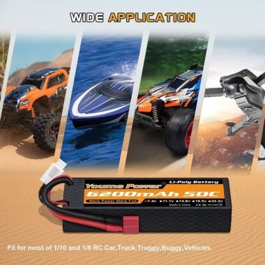 Kırmızı 3300MAH 2 S 7.4 V 25C Yüksek Güç Yüksek Kaliteli Model Uçak LIPO Pil JST Dişi - 3