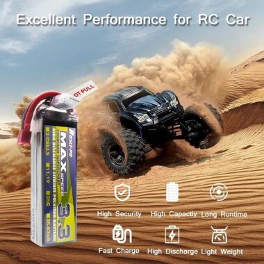 Kırmızı 3300MAH 3 S 11.1 V 25C Yüksek Güç Yüksek Kaliteli Model Uçak LIPO Pil JST Dişi - 5