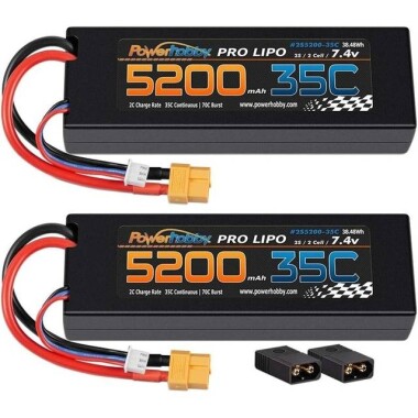 Kırmızı 5200MAH 2 S 7.4 V 35C Yüksek Güç Yüksek Kaliteli Model Uçak LIPO Pil T Dişi - 1