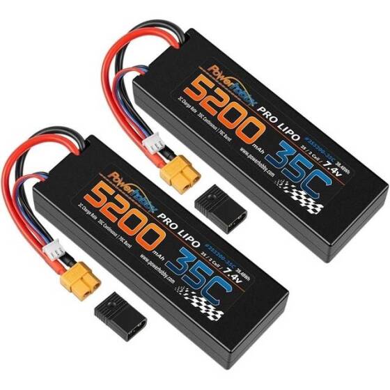 Kırmızı 5200MAH 2 S 7.4 V 35C Yüksek Güç Yüksek Kaliteli Model Uçak LIPO Pil XT60 Dişi - 2
